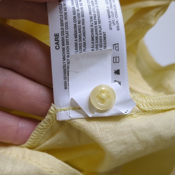 Jordache XXL Linen Blend Yellow Button-Up Tie Front Top - Picture 11 of 11